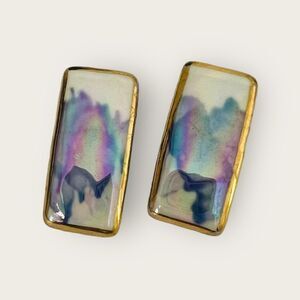 Painted porcelain earrings